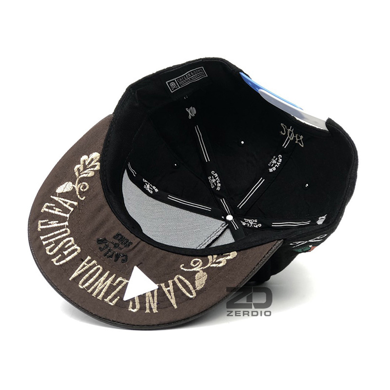 Nón hiphop, Mũ snapback nam nữ SN50 màu đen lưỡi da vải cotton dày cao cấp