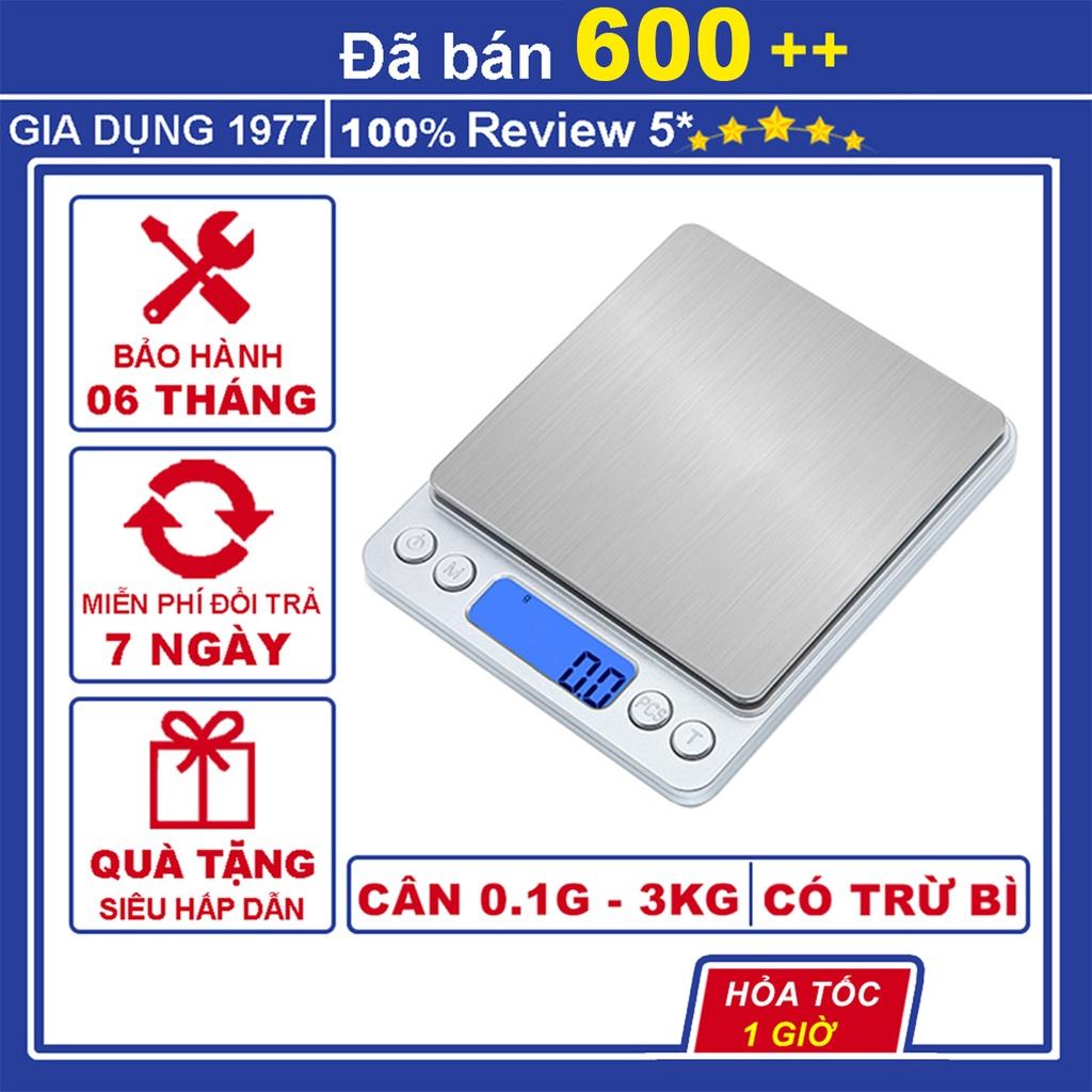 Hình ảnh Cân tiểu ly điện tử nhà bếp mini cao cấp định lượng 0,1g - 3kg, cân điện tử nhà bếp làm bánh độ chính xác cao kèm pin