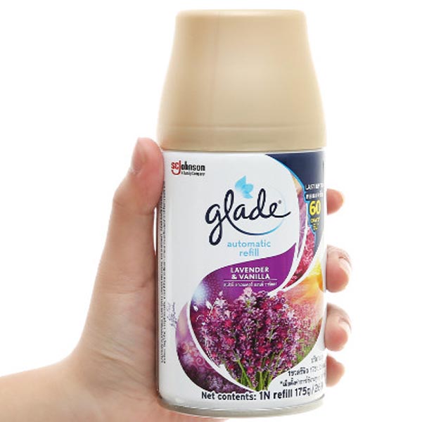 Chai Xịt Phòng Thay Thế Vào Máy Xịt Phòng Tự Động Glade - Hương vani và hoa oải hương 269ml