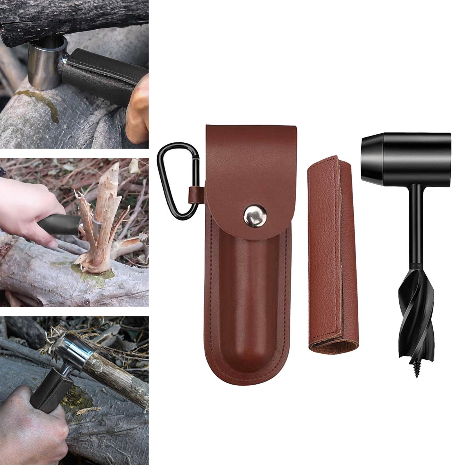 Hand Wood Auger Drill Bit Wrench Survival Emergency Tool for Camping Backpacking