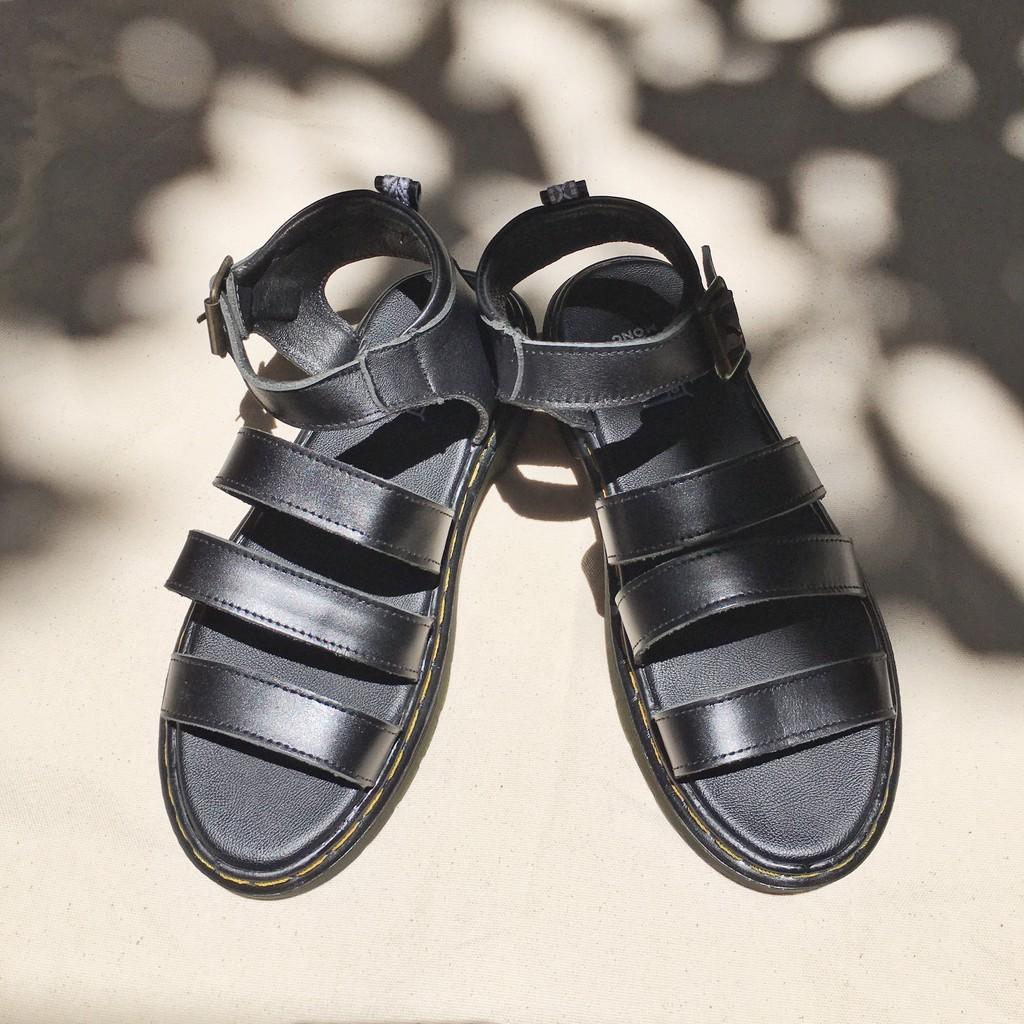 Dép sandal 3 quai da thật Shamong vintage made in Vietnam bảo hành 1 năm mã D02