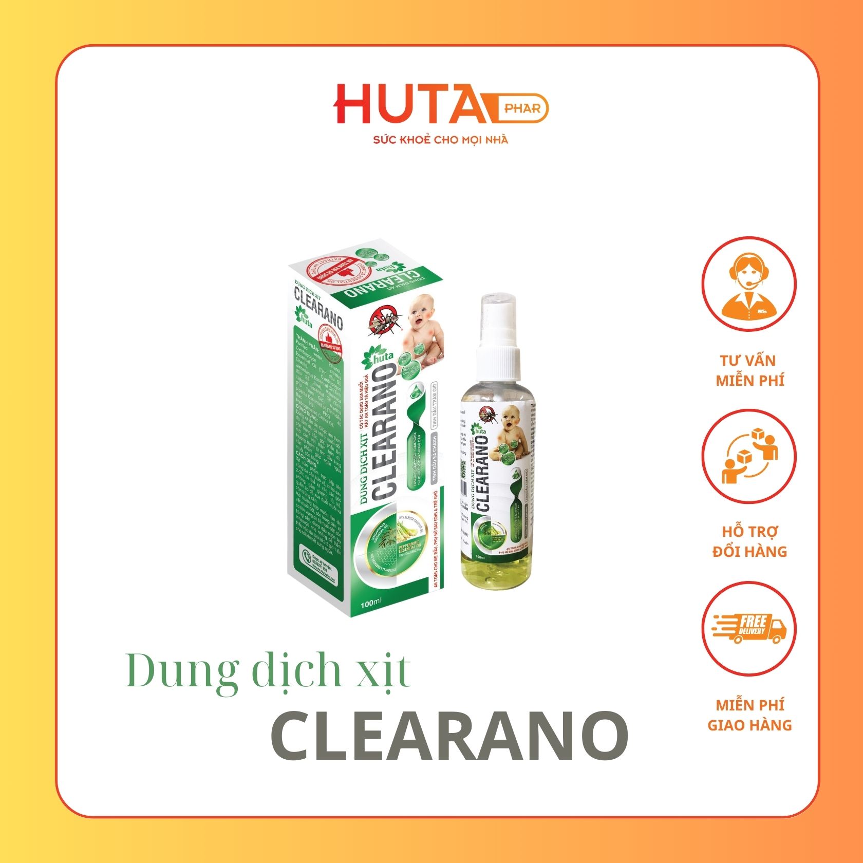 Xịt muỗi CLEARANO có tác dụng xua muỗi rất an toàn và hiệu quả