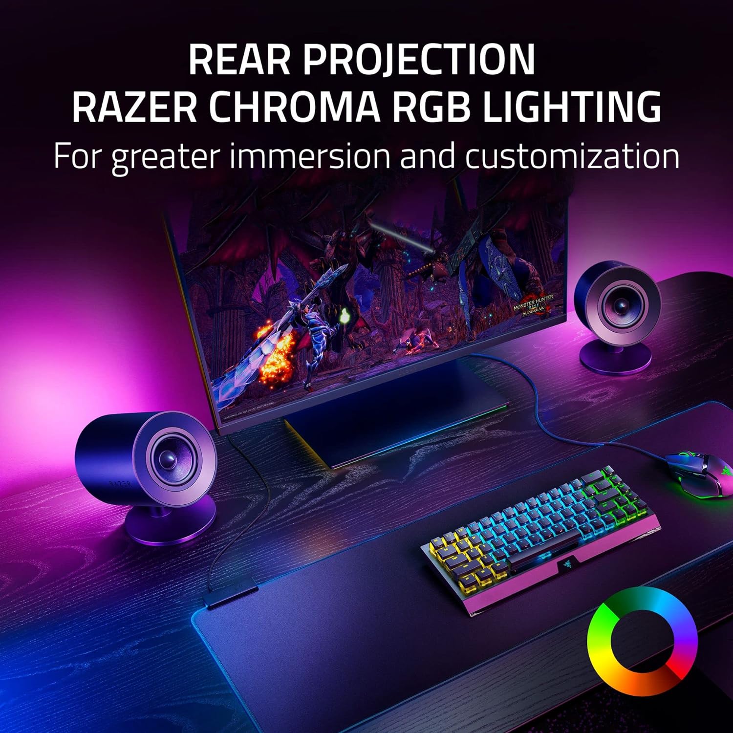 Loa Razer Nommo V2 - 2.1 PC Gaming Speakers toàn dải &amp; Subwoofer có dây (Hàng chính hãng)_RZ05-04750100-R3G1