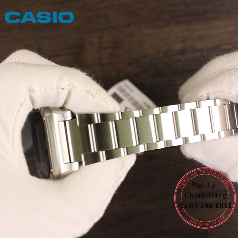 Đồng Hồ Casio nam W-218HD-1AV Dây Kim Loại Mặt Vuông