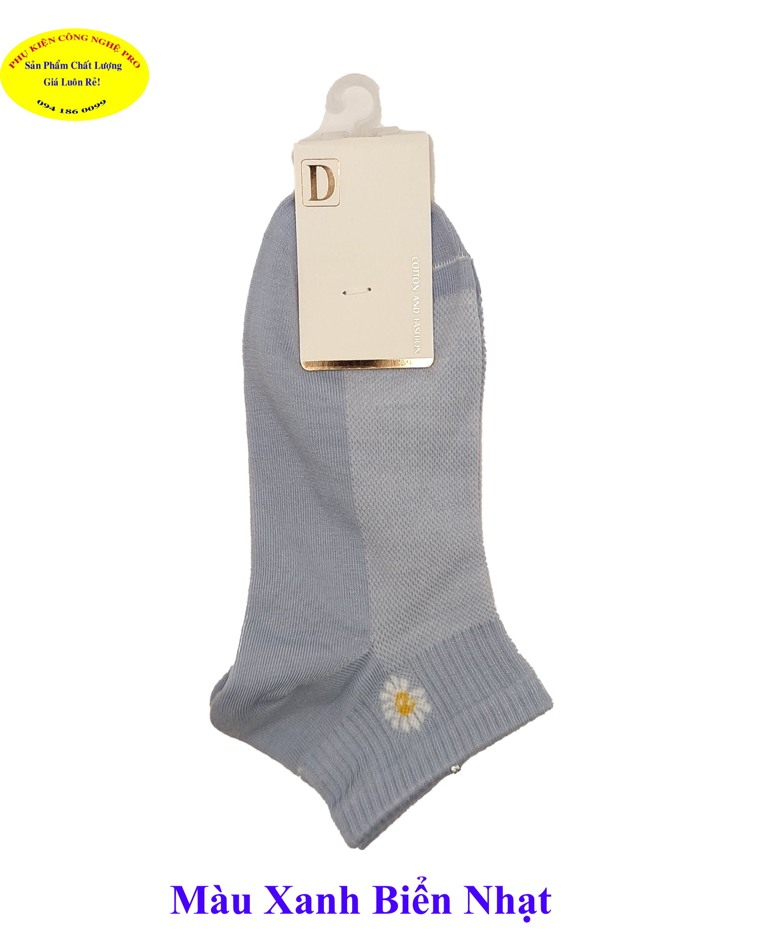 TẤT VỚ NỮ Loại vớ cổ ngắn In hoa cúc trên cổ vớ Thương hiệu D Chất liệu Cotton co giãn, Mềm êm, Hút ẩm, Bảo vệ đôi chân