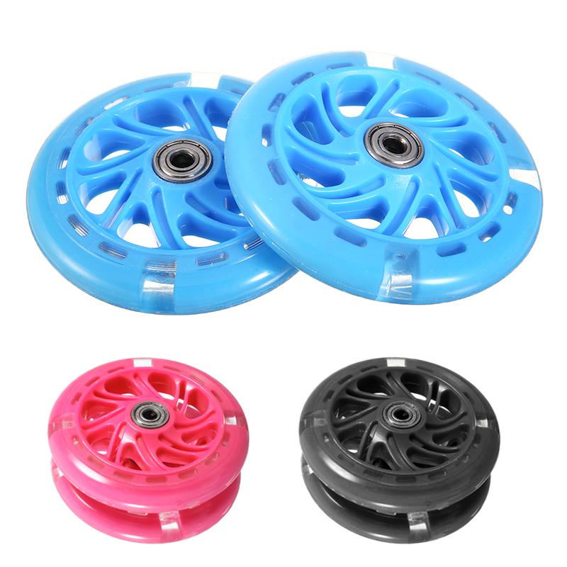 120Mm Trẻ Em Xe Trượt Scooter Bánh Xe Thay Thế Đèn LED Nhấp Nháy Bánh Xe W/ Vòng Bi ABEC-7 Cho Bé Xe Ô Tô Bánh Xe Color: Pink