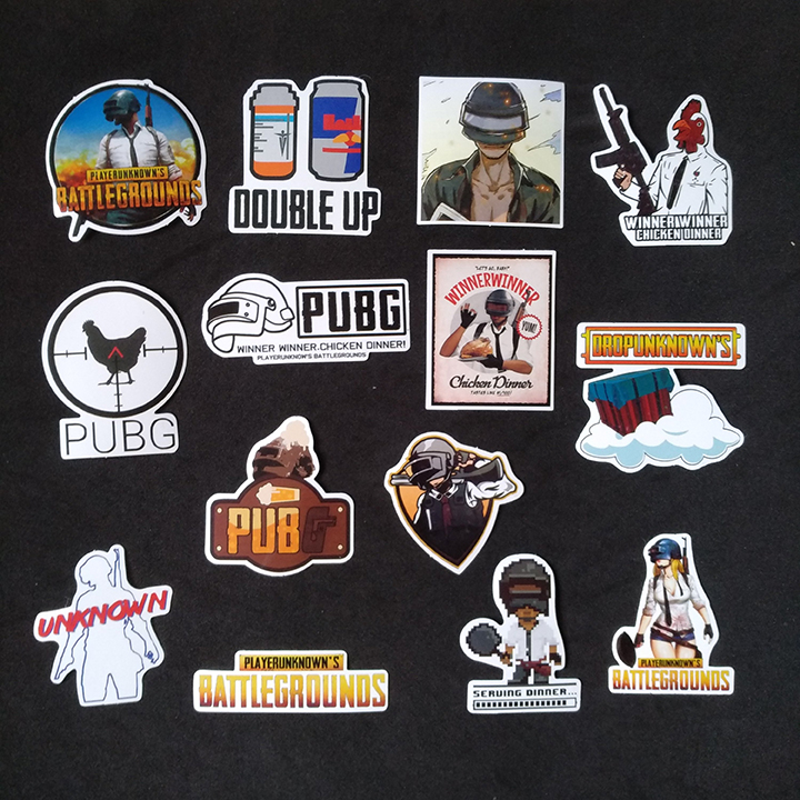 Bộ Sticker dán cao cấp chủ đề PUBG - Dùng dán Xe, dán mũ bảo hiểm, dán Laptop