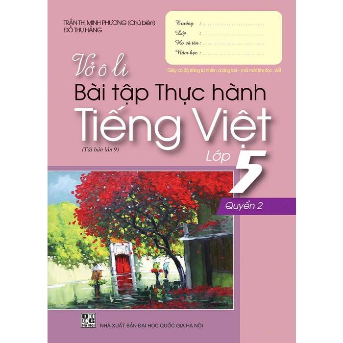 Bộ vở ô li bài tập thực hành Tiếng việt lớp 5 - (2 quyển)