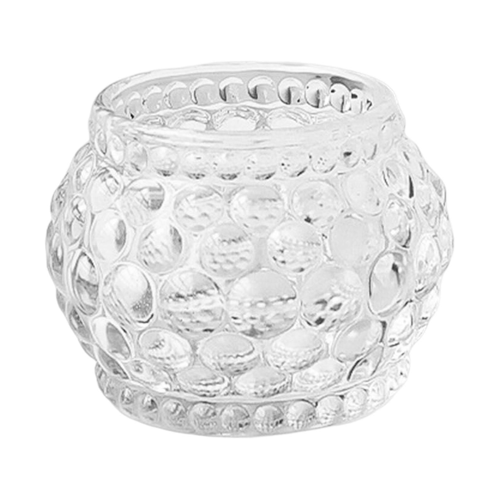 Nordic Transparent Glass Candle Holders, Round Bowl Decorative Candlestick For Coffee Shop