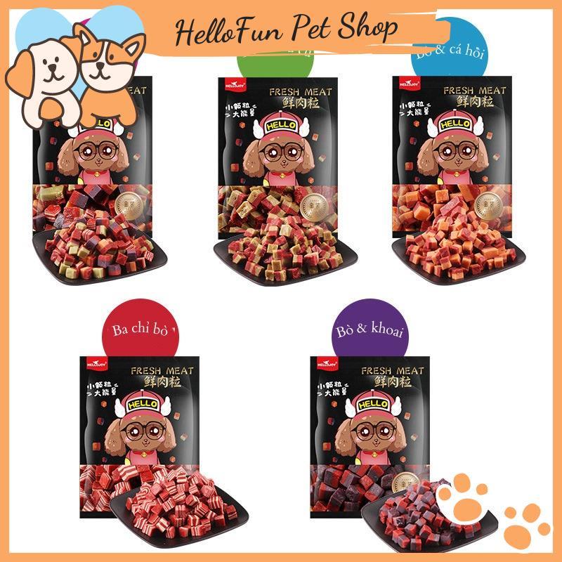 [CAO CẤP] Thịt viên Meat Cube Hello Joy cho chó - Bánh thưởng viên thịt bò cho thú cưng (500g) - Bò &amp; rau củ