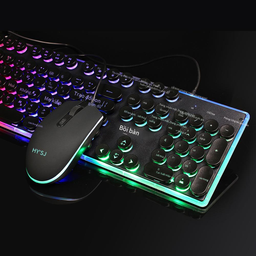 Bộ bàn phím chơi game có đèn nền V300 của Nga được ưa chuộng nhất Bộ bàn phím chuột có dây dạ quang RGB đặt tại chỗ