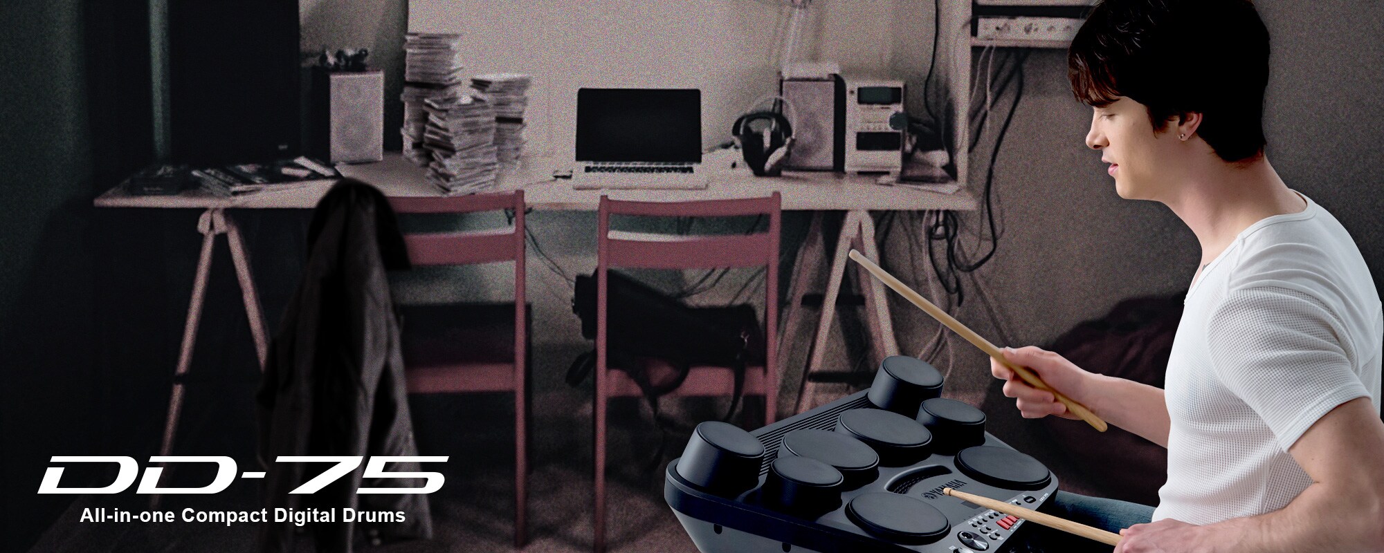 Bộ Trống Điện Tử Yamaha DD-75 – Bộ Trống Mini Đa Năng, 8 Mặt Cảm Ứng, 570 Âm Thanh, Có Pin - Hàng Chính Hãng