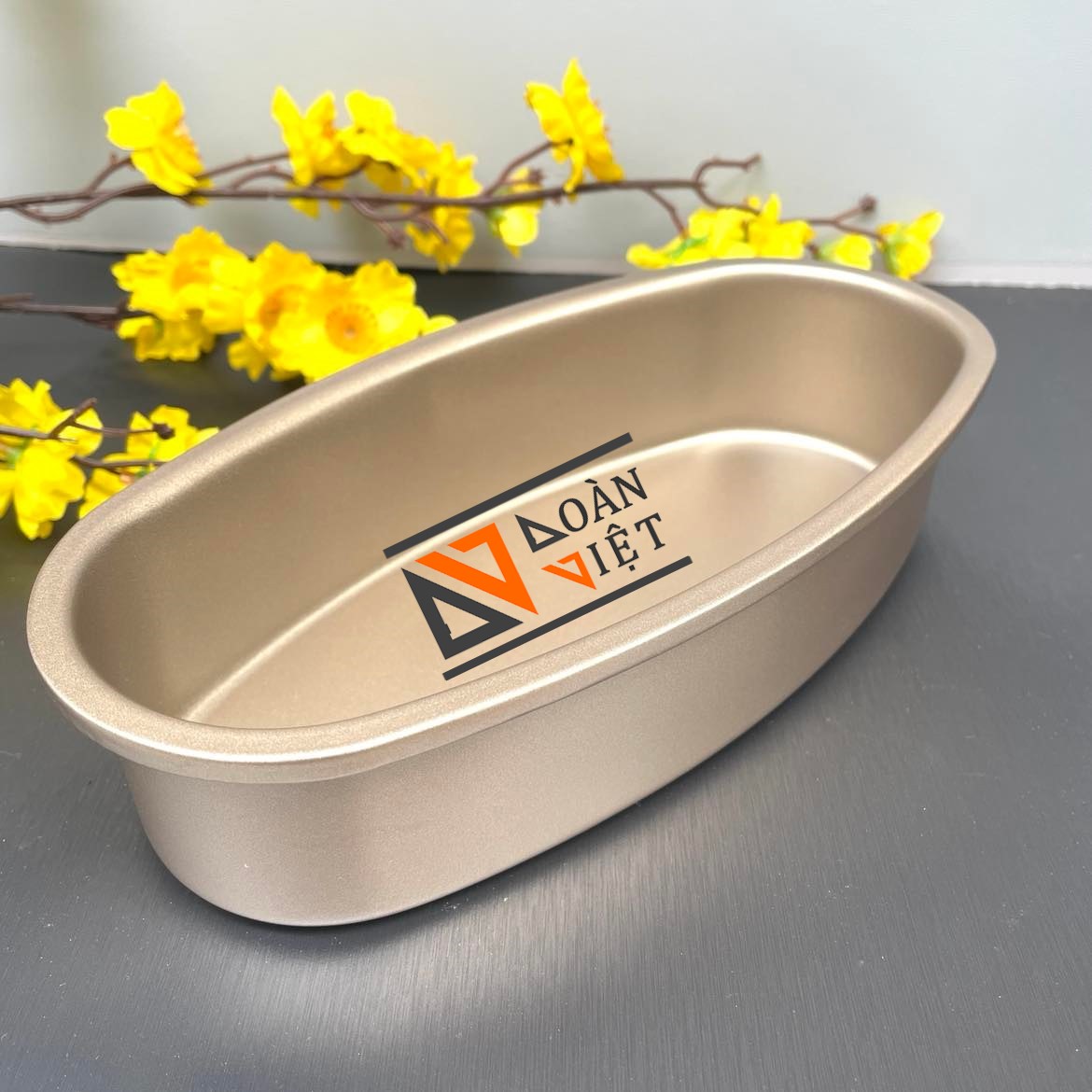 [VÀNG ĐỒNG] Khuôn Bánh Mì Hoa Cúc Oval Thép Carbon, đúc nguyên khối khay dày, chảo lớn 22,5cm. Dụng Cụ Làm các loại bánh nướng hấp TRUYỀN THỐNG bông lan, bánh mì, bò, da lợn, rau câu, nhấn xôi, chứa đựng bảo vệ thực phẩm