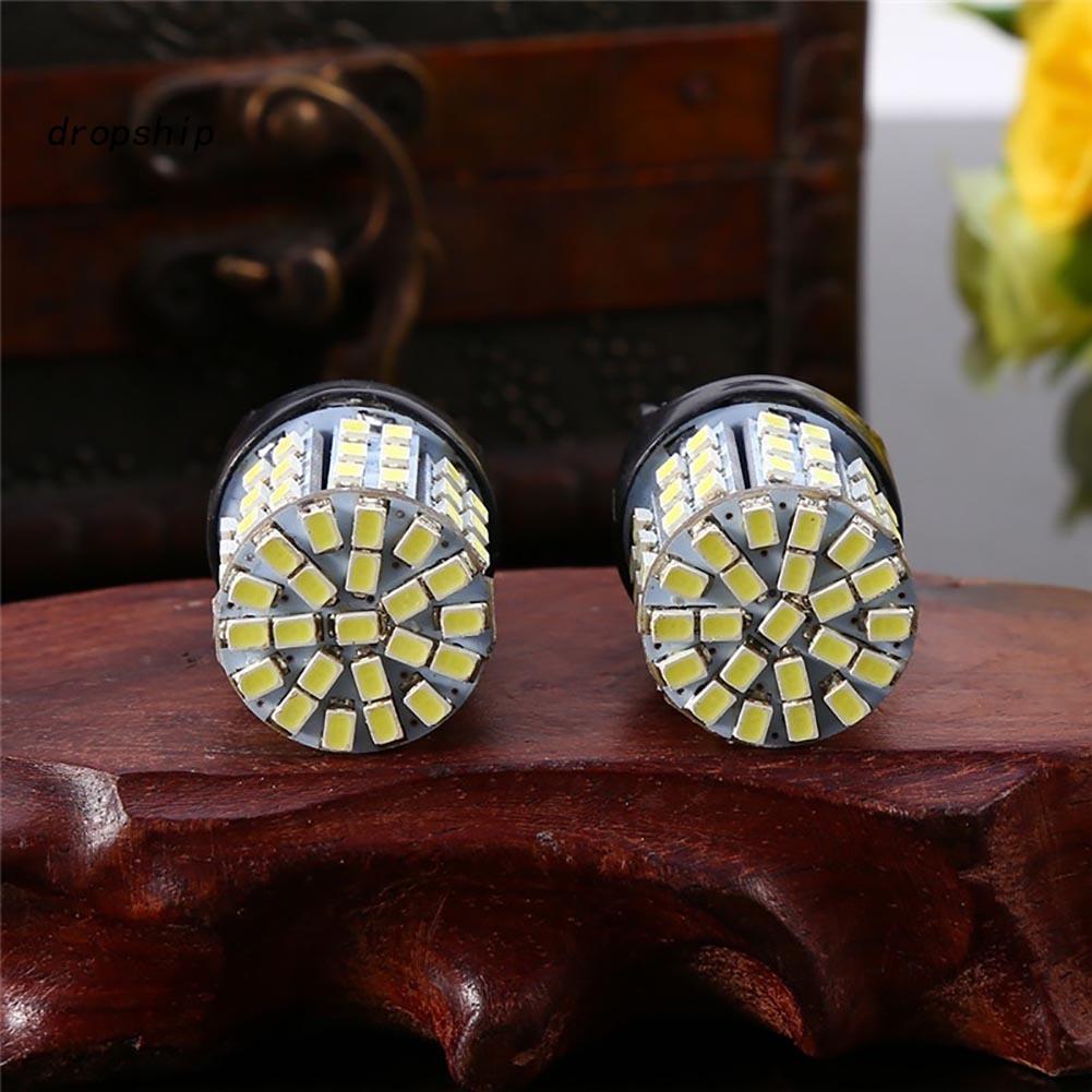 Set 2 Đèn LED Phanh Xe Ánh Sáng Trắng 6000K 12V T20 7440 7443 64 SMD