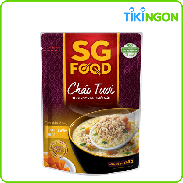 Cháo tươi SG Food thịt thăn bằm bí đỏ 240g