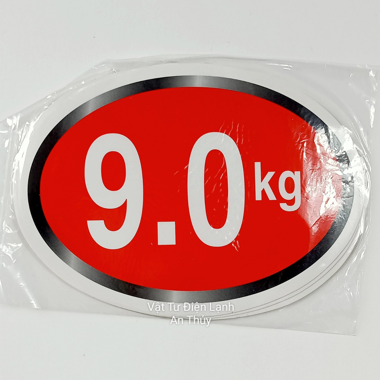 Combo 10 tem 9.0kg dán máy giặt - Tem KG máy giặt - Tem số máy giặt - Tem trang trí máy giặt - Tem trọng lượng máy giặt