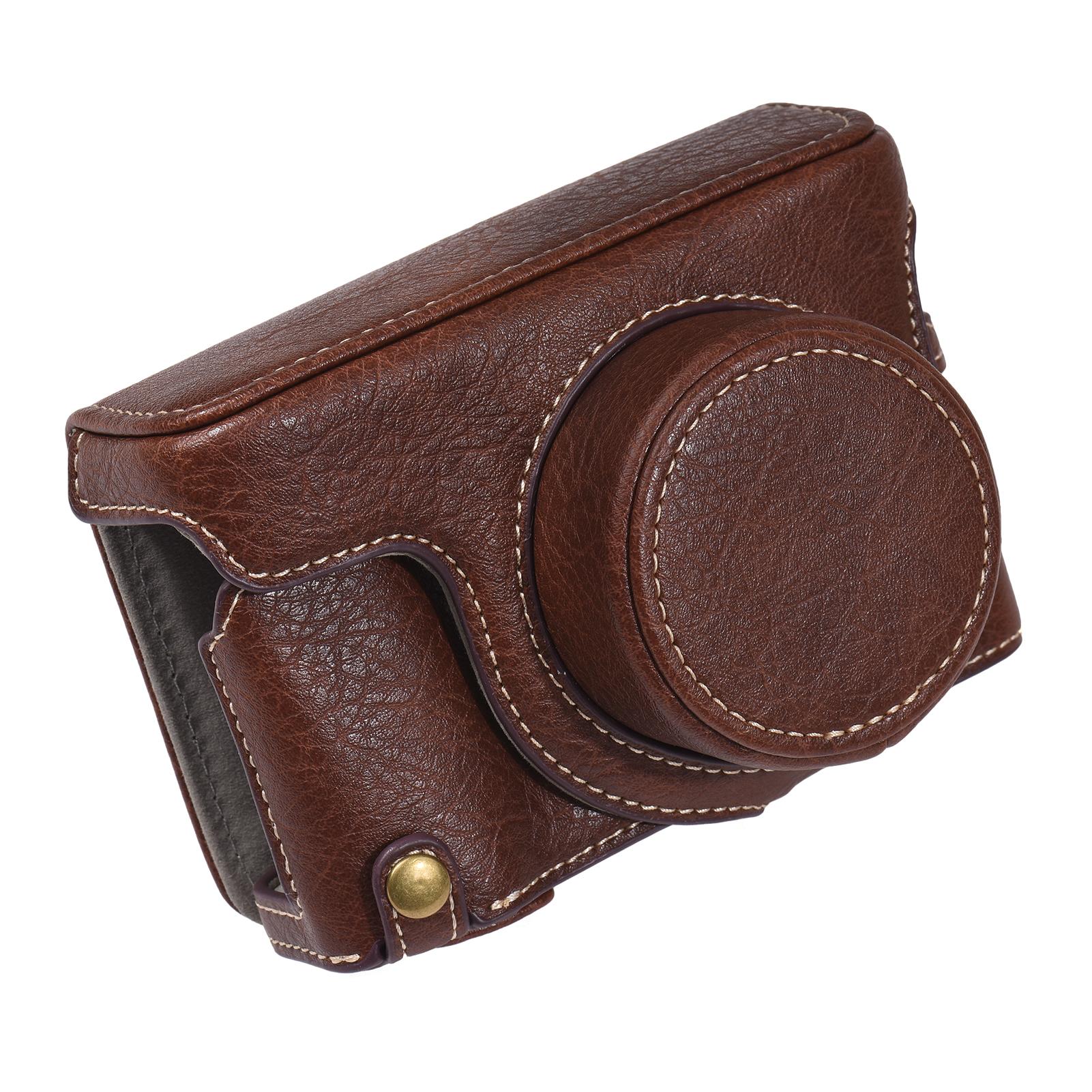 Portable Camera Case Synthetic Leather Camera Carry Bag with Shoulder Strap Replacement for Fujifilm X100V/ X100F Camera