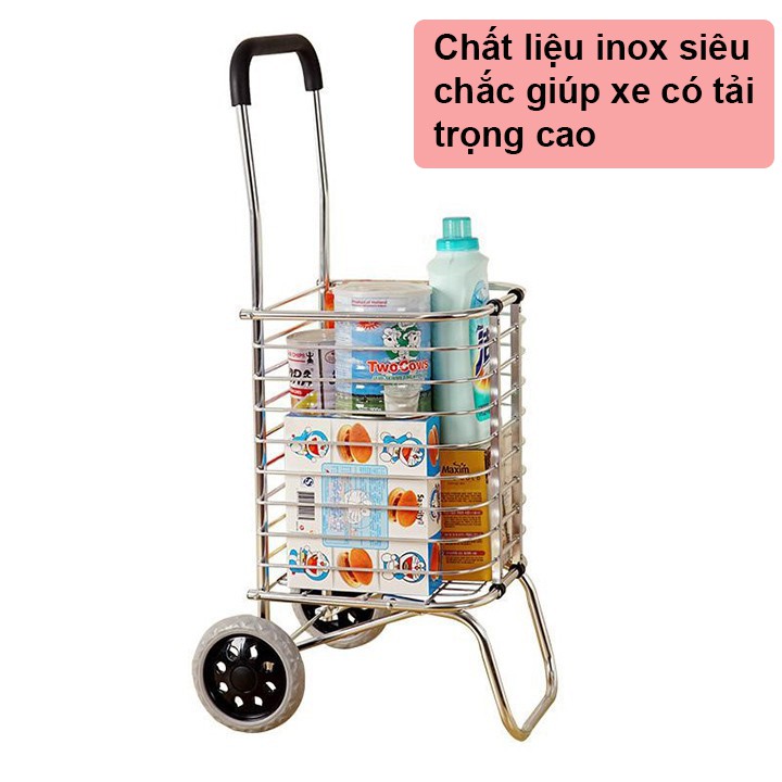 Xe kéo đi chợ gấp gọn đa năng, Chính hãng NIKITA, Chất liệu Inox cao cấp chống rỉ