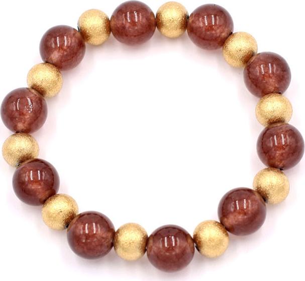 Chuỗi tay đá vân rồng nâu 10 ly VVRNHVT1 - hợp mệnh Kim, mệnh Thổ