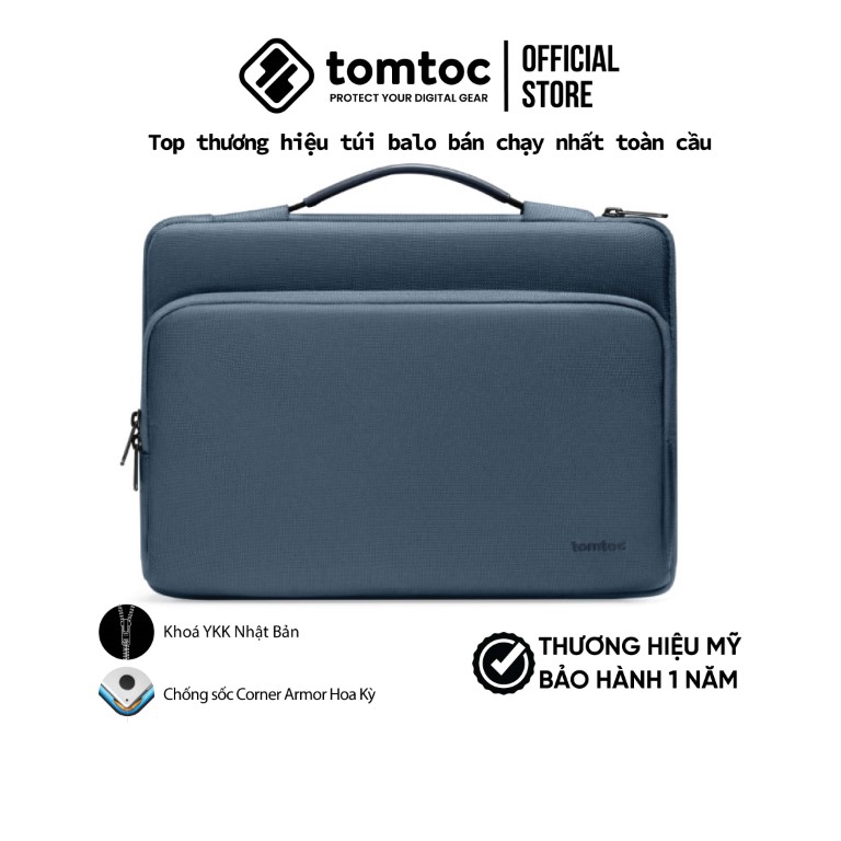 Túi xách chống sốc Tomtoc Briefcase cho Macbook Pro màu Dark Blue - Hàng chính hãng