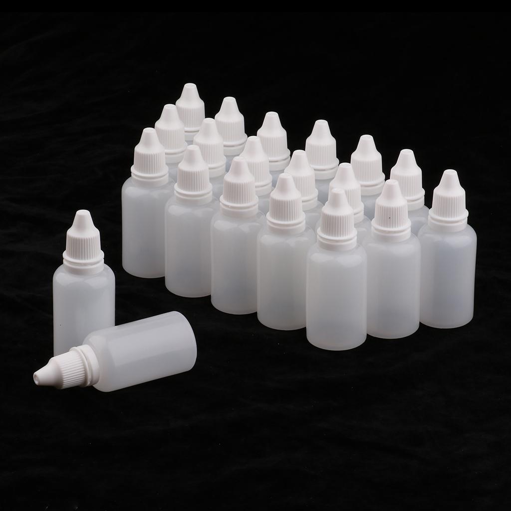 20pcs Reusable Empty Needle Tip Dropper Bottle Eye Liquid Vials Plastic 30ml