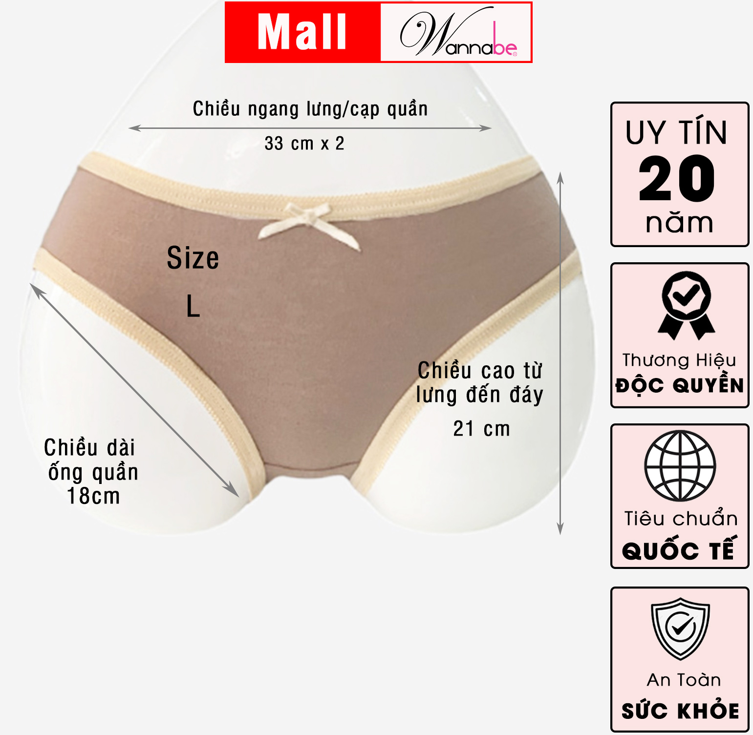 Quần lót thun cotton WANNABE QLC02 quần chíp đơn giản, dễ mặc thoáng mát