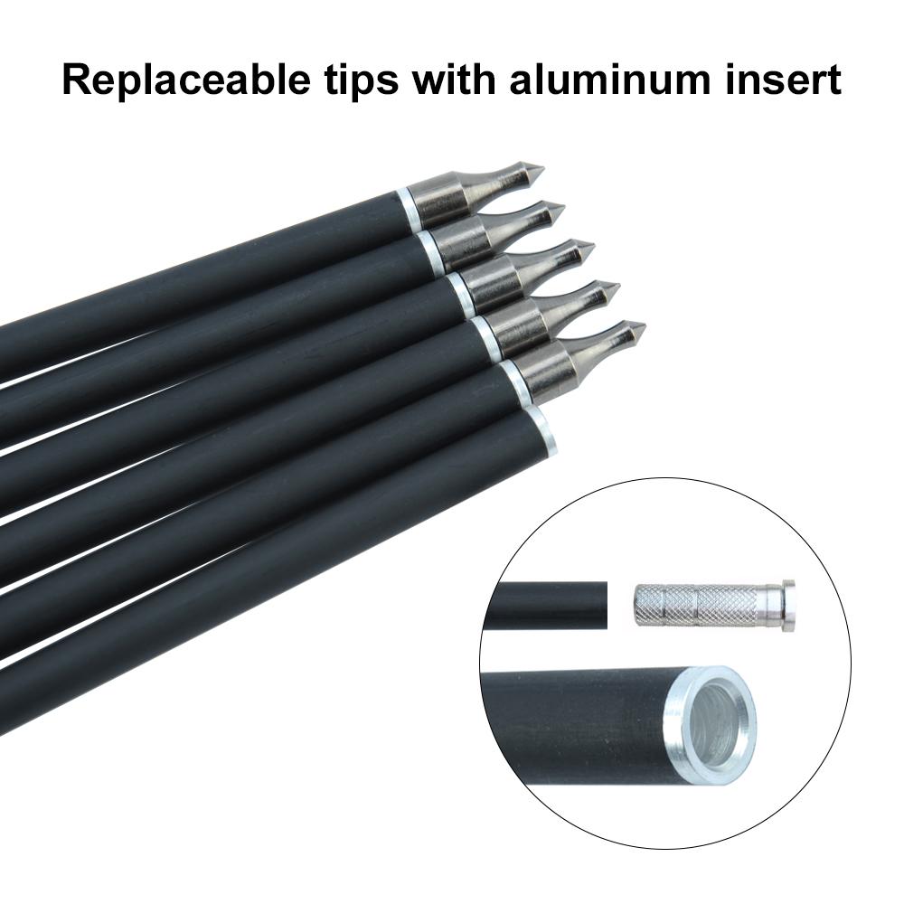 Mũi tên carbon hỗn hợp RU 28/30/32 inch cột sống 500 bằng đầu thay thế cho bắn cung bắn cung hợp chất/recurve Color: 24 Pcs 32 Inches
