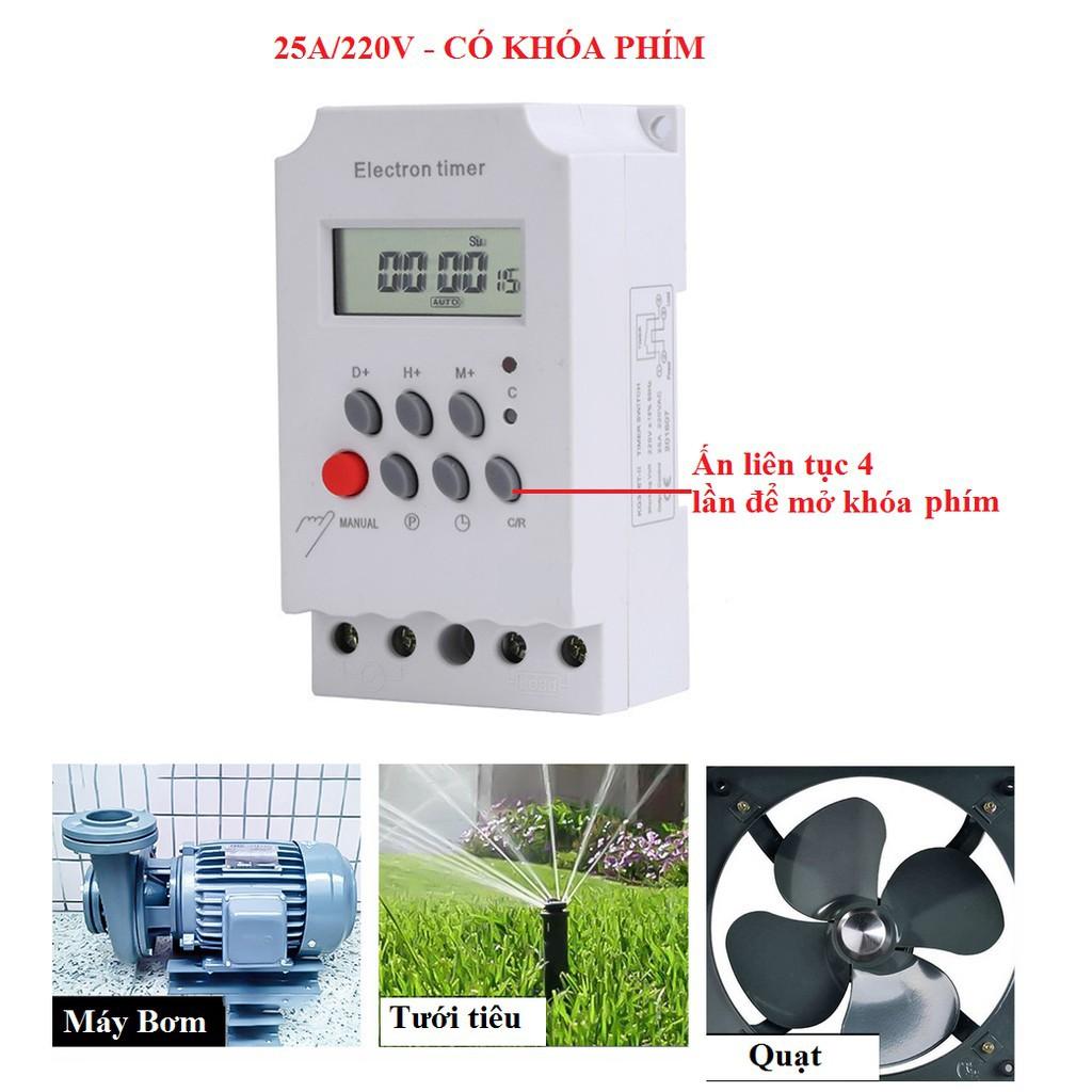 Combo 5 Công tắc hẹn giờ Kg316 T-II/ 25A 16 chương trình bật tắt thiết bị điện có khóa phím