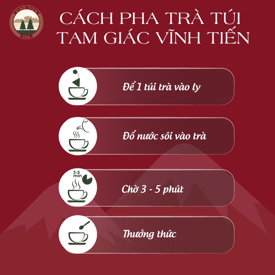 Trà Măng Cụt Túi Tam Giác Vĩnh Tiến (Hộp 15 gói x 2,5g) - Chống Oxy Hóa, Giảm Đau, Ngủ Ngon