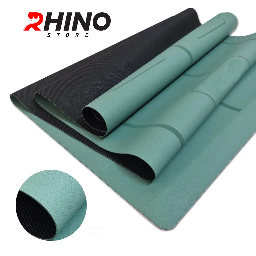 Thảm cao su PU tập yoga 2 lớp 6mm Kèm túi vải xịn Rhino M904 siêu bám, chống trượt, tập gym, thể dục tại nhà