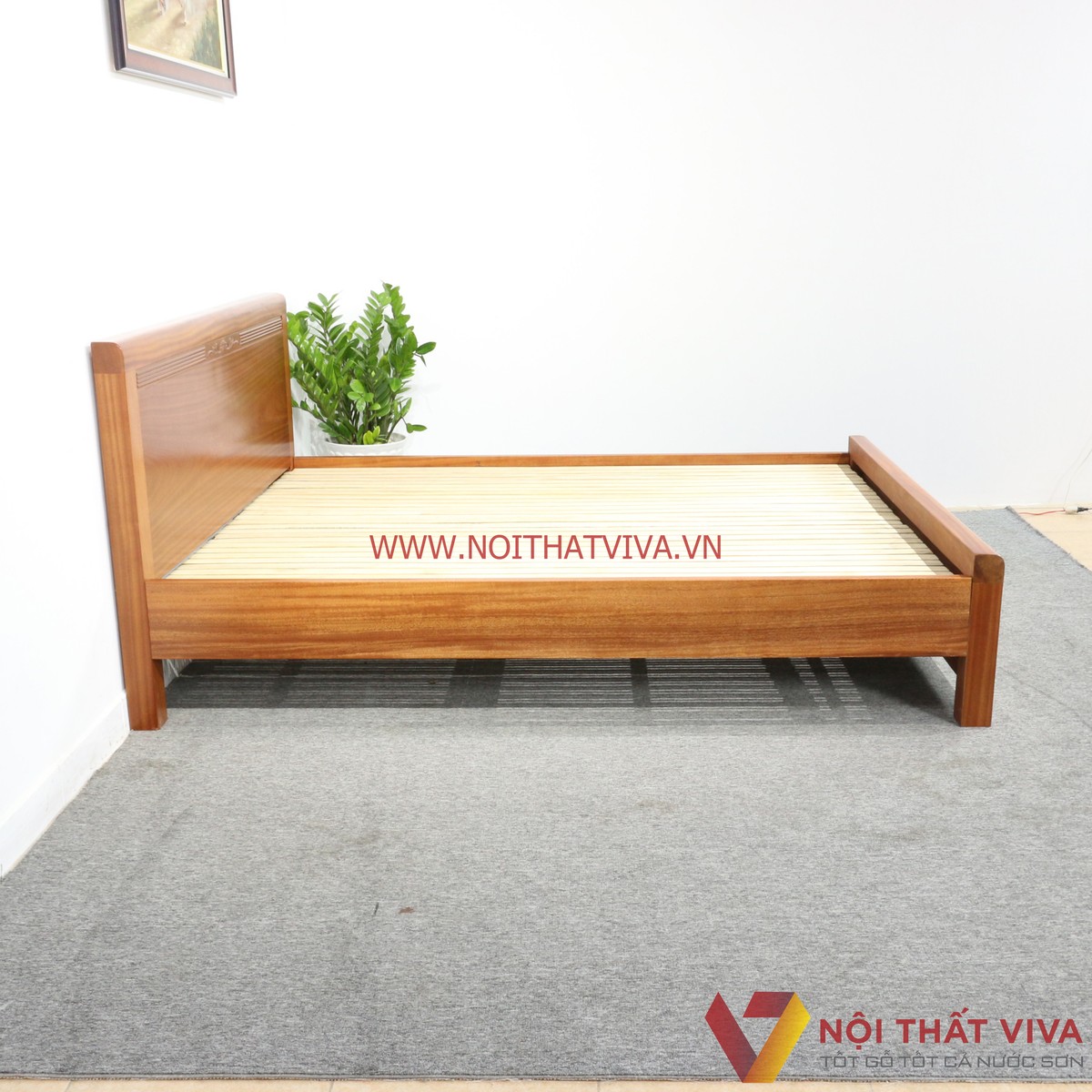 Giường Ngủ Gỗ Xoan Đào Tự Nhiên Bền Đẹp Sang Trọng