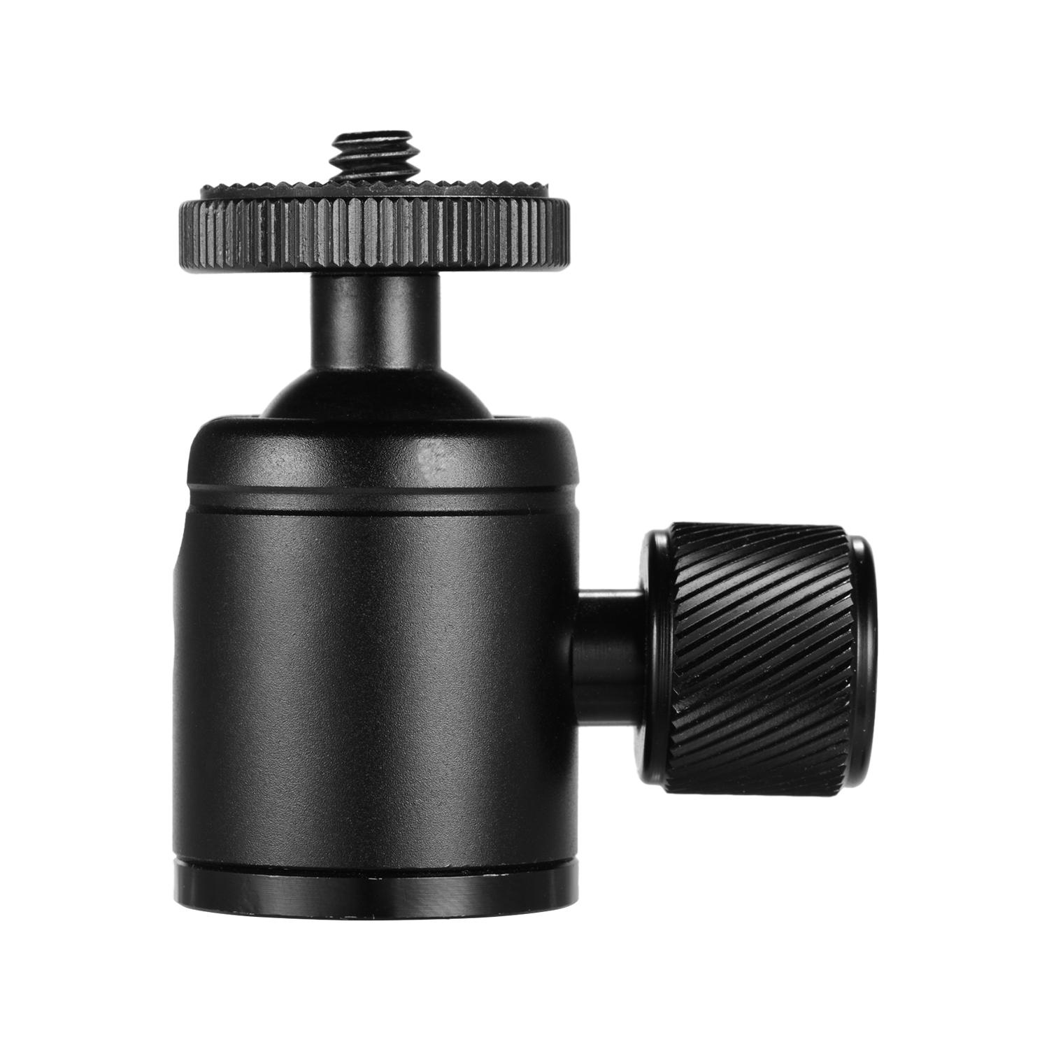 Mini Metal Tripod Head Adapter Ball Head Aluminum Alloy with 1/4 Inch Screw and 3/8 Inch Screw Hole for Mobile Phone