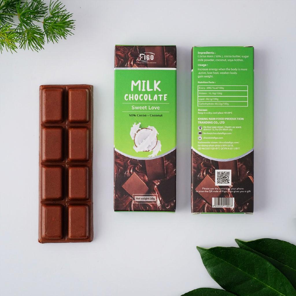 COMBO Kẹo socola sữa 6 vị ( hạt điều, hạnh nhân, dừa, hạt cacao, cookie) gây nghiện CHOCOLATE FIGO