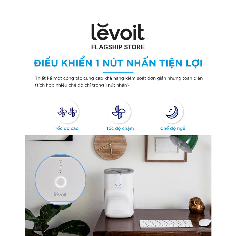 Máy Lọc Không Khí Levoit LV-H128 15m2 Bộ lọc HEPA 13 Lọc Bụi Mịn | Hàng Chính Hãng