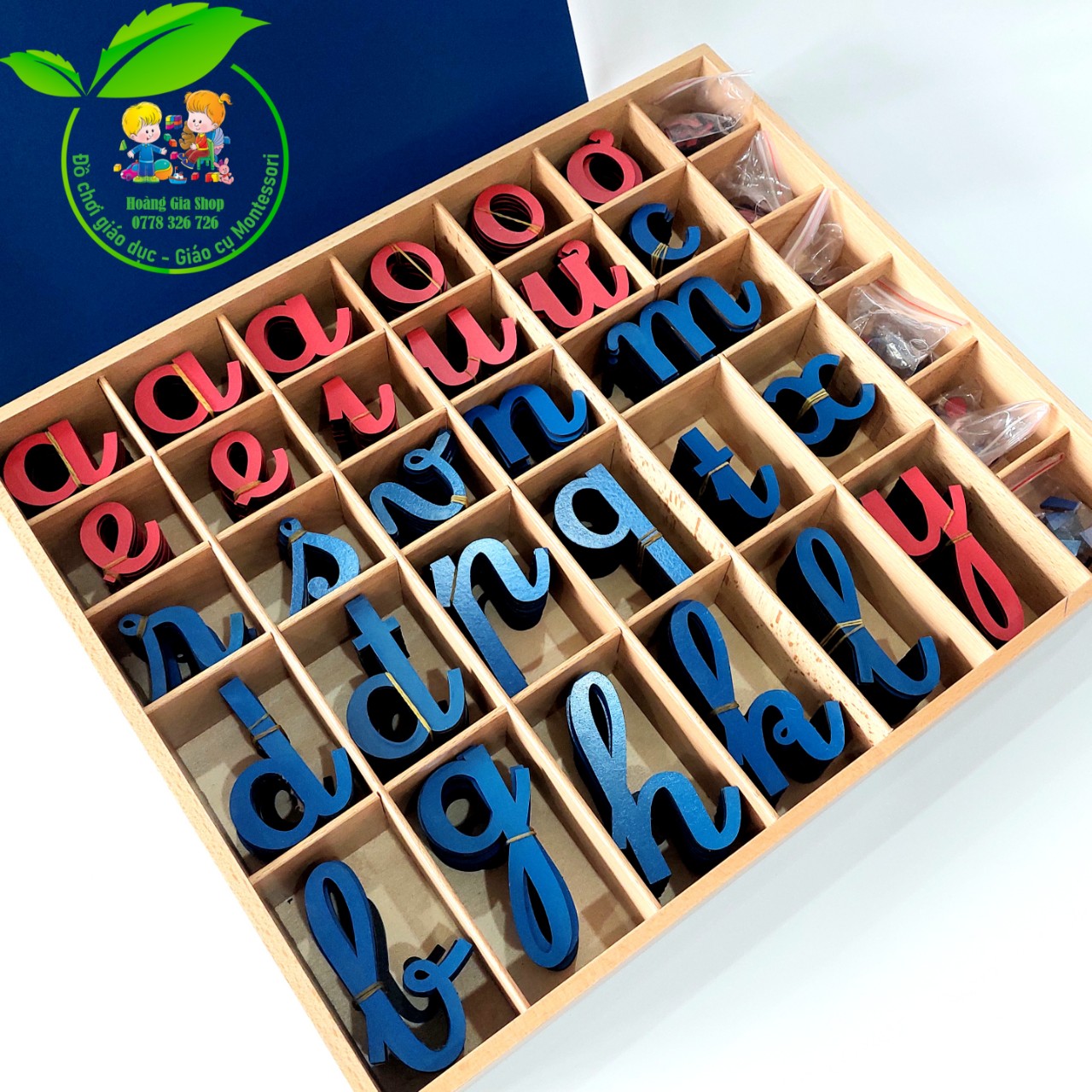 Hộp chữ cái cắt rời tiếng Việt nét viết - loại to