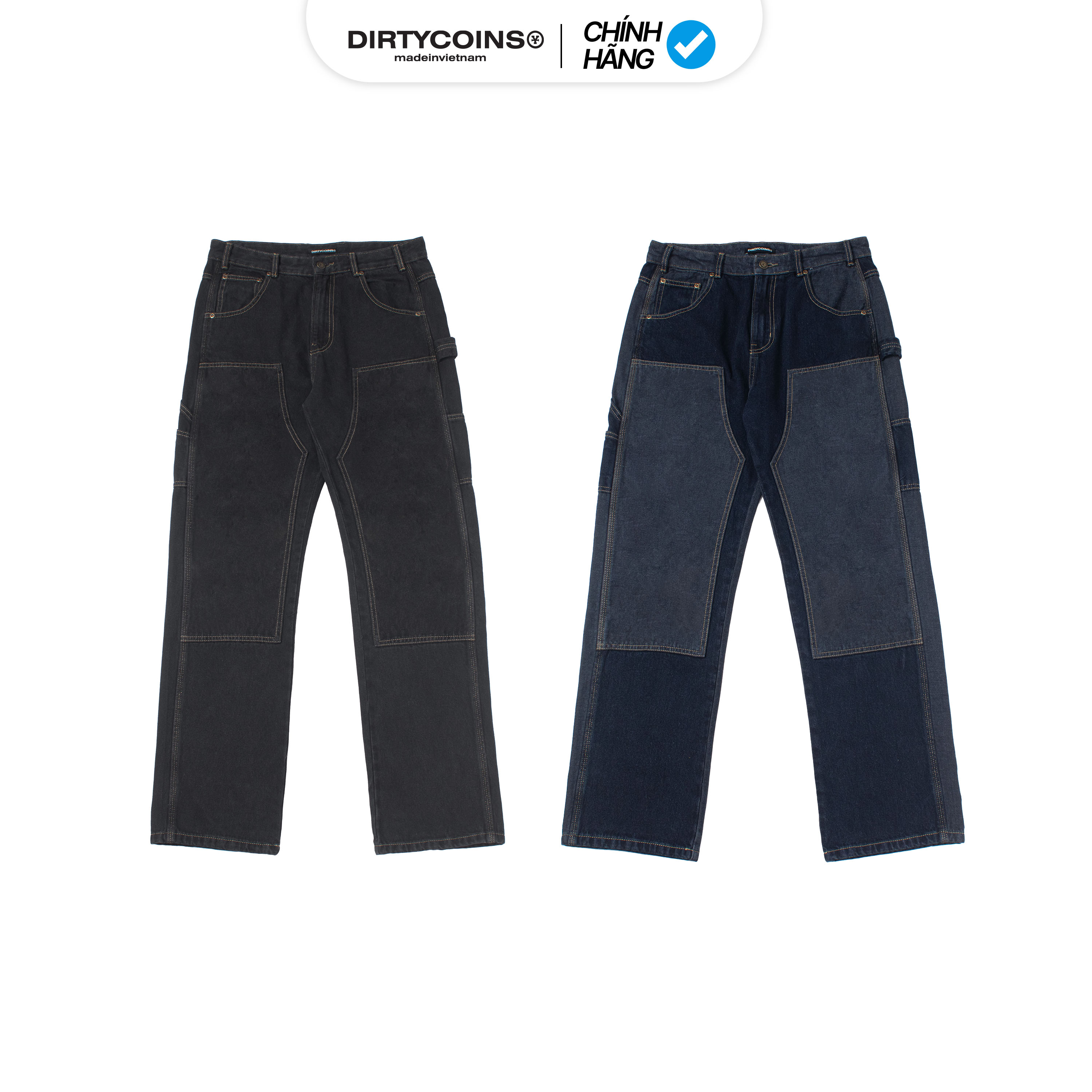 Quần DirtyCoins Logo Washed Knee Jeans
