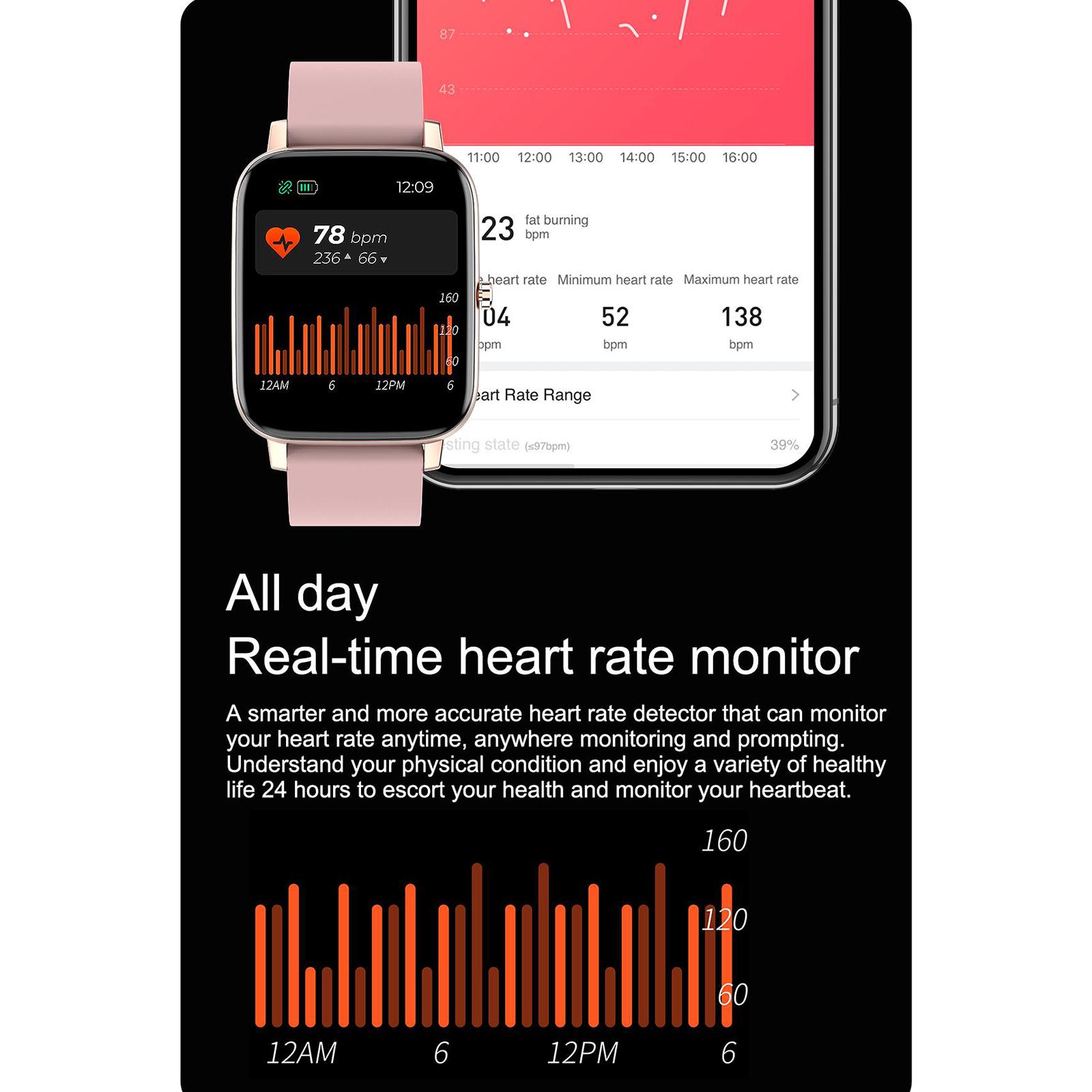 Smart Watch, H80 Fitness Tracker 1.69 inch Full Touch Screen Blood Oxygen Monitor Sleep Step Tracking, IP67 Waterproof Smartwatch