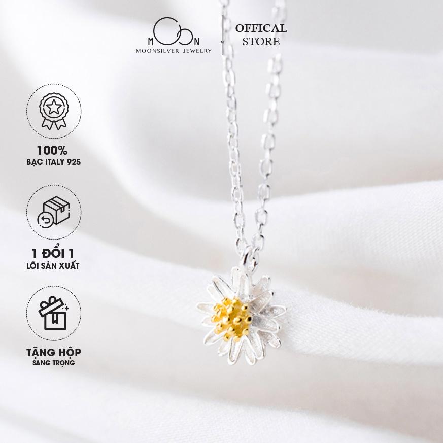Dây chuyền bạc moonsilver vòng cổ bạc nữ hình hoa cúc họa mi xinh xắn