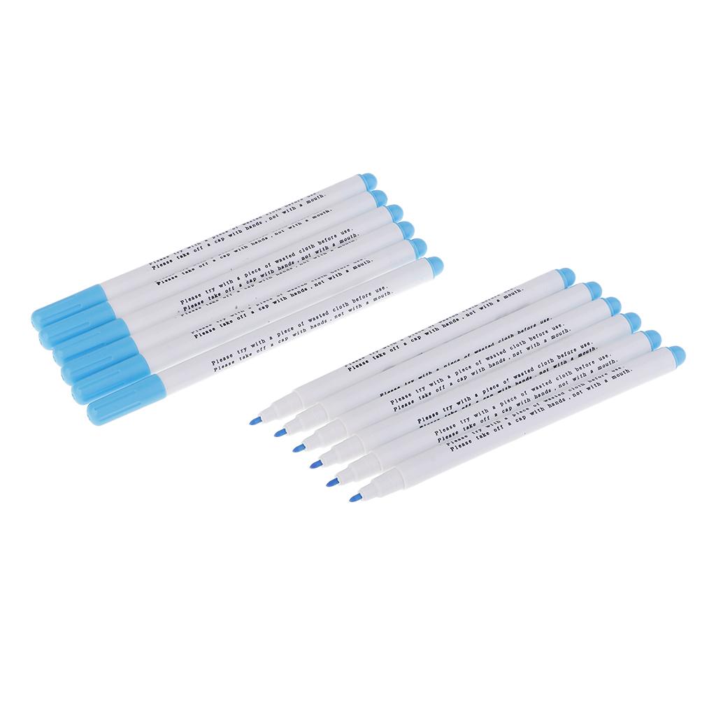 12x Air Water Erasable Pen Marker for Fabric Marking Sewing Supplies Blue