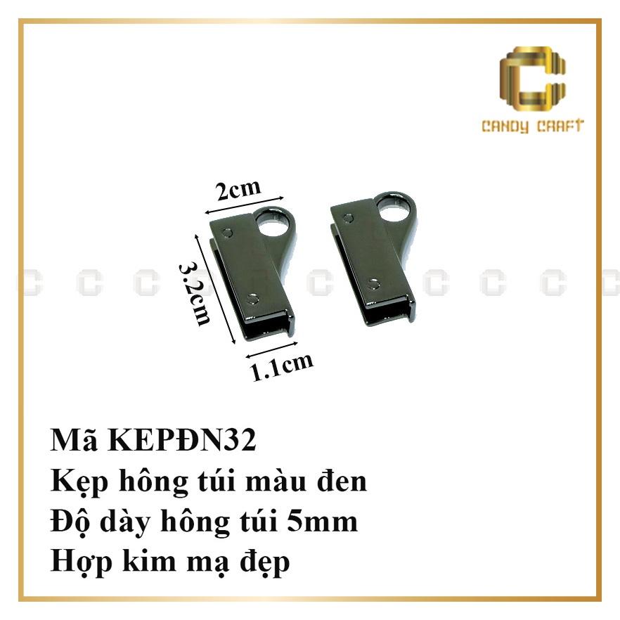 Kẹp hông túi - 1 cặp vàng nhạt 4cm