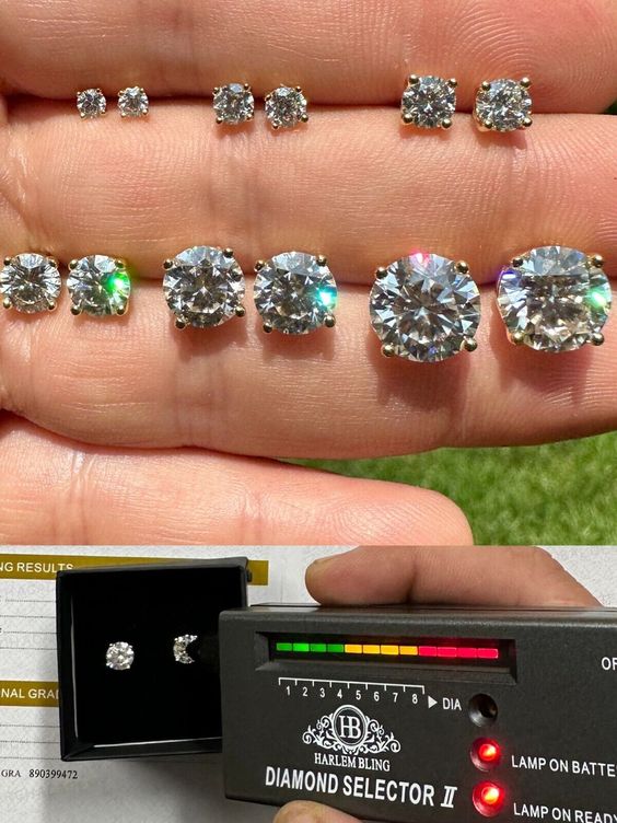 Kim Cương Nhân Tạo Moissanite Nước D, Độ sạch: FL - Thử bút lên vạch đỏ