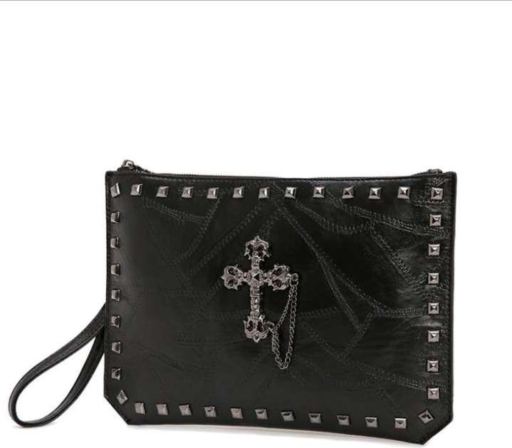 Men's Rivet Clutch Coin Purses & Pouches - Black