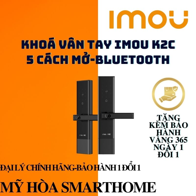 Khoá vân tay IMOU K2C phiên bản 2022 - 5 cách mở, Kết nối bluetooth, Lõi bảo mật cấp C, Bảo hành 2 năm-Hàng Chính Hãng