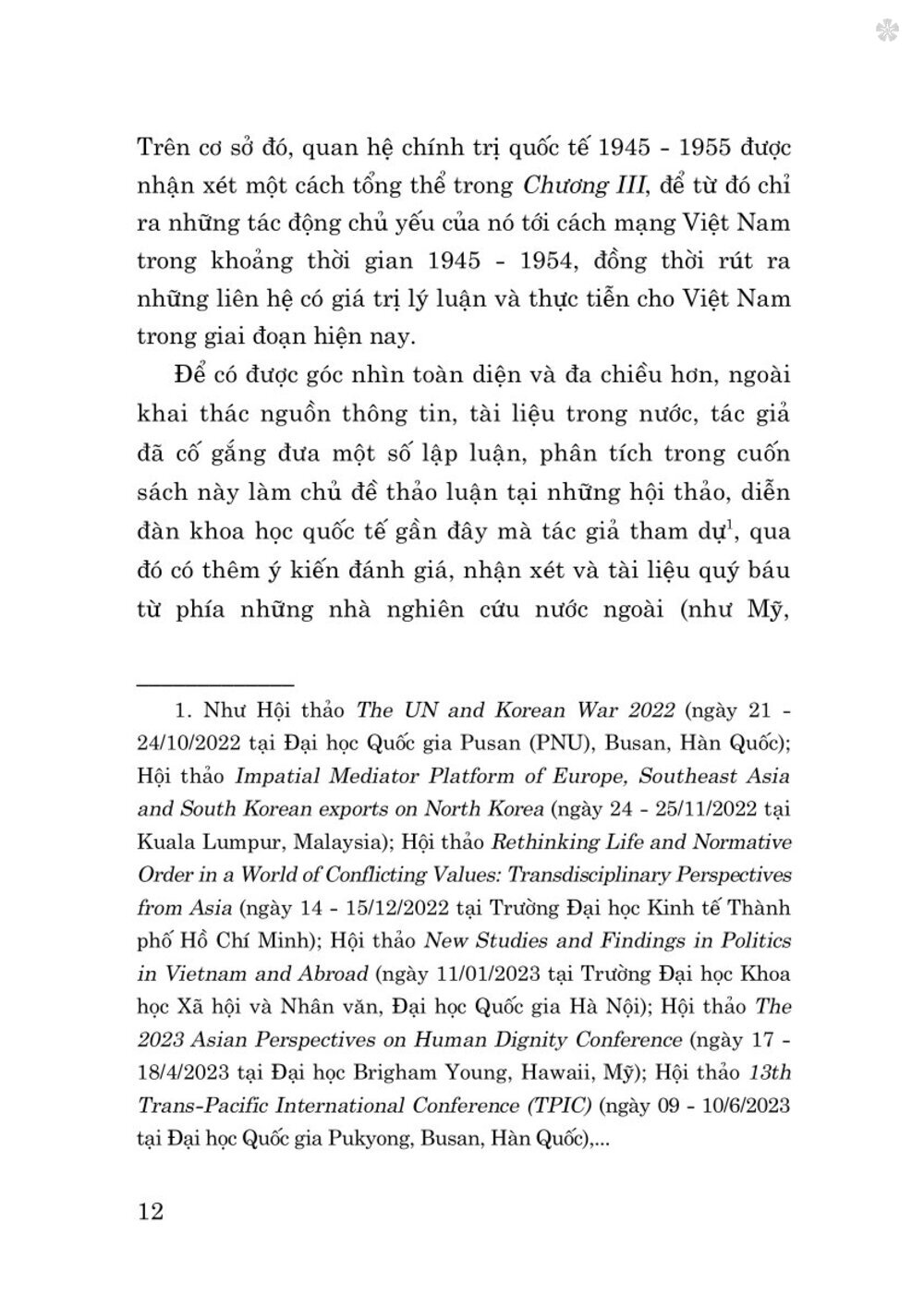 Hai cực hay đa cực quan hệ chính trị quốc tế năm 1945 - 1955 và tác động tới cách mạng Việt Nam - bản in 2024