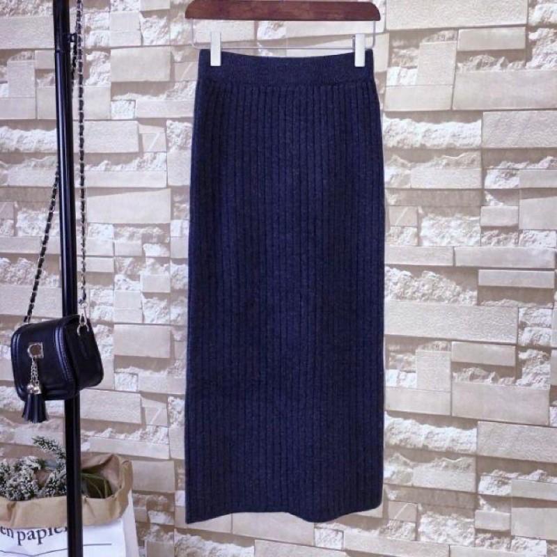 Chân váy midi len Quảng Châu xẻ sau