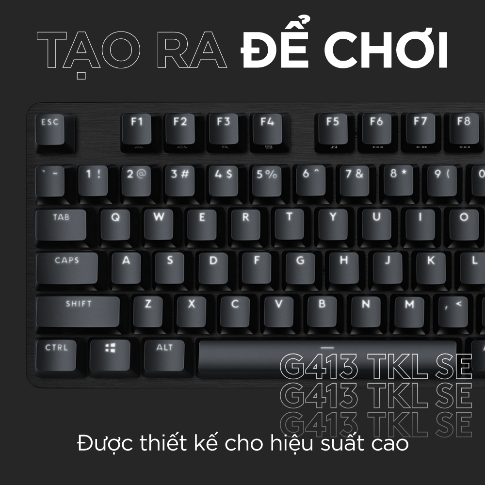 Bàn phím cơ game Logitech G413 TKL SE / G413 SE Full size – Keycap PBT, Switch Tactile, Anti-Ghosting khi nhấn 6 phím cùng lúc, đèn LED trắng -Hàng Chính Hãng