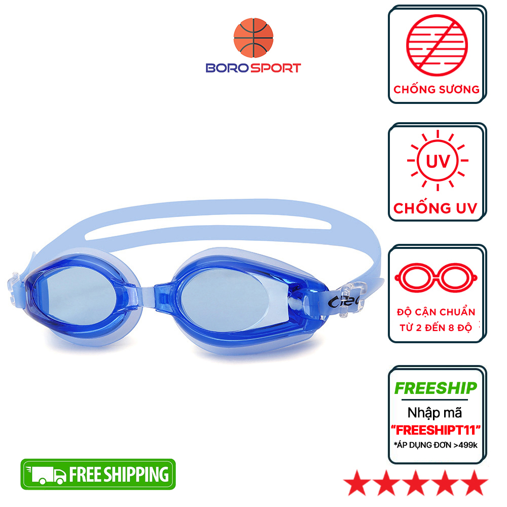 Kính Bơi Cận Thị Nam Nữ Cleacco Sg8100 , Đủ Độ Cận Từ 2 Đến 8 Độ , Chống Uv , Chống Sương - Hàng Chính Hãng - 2.5 Độ - Xanh