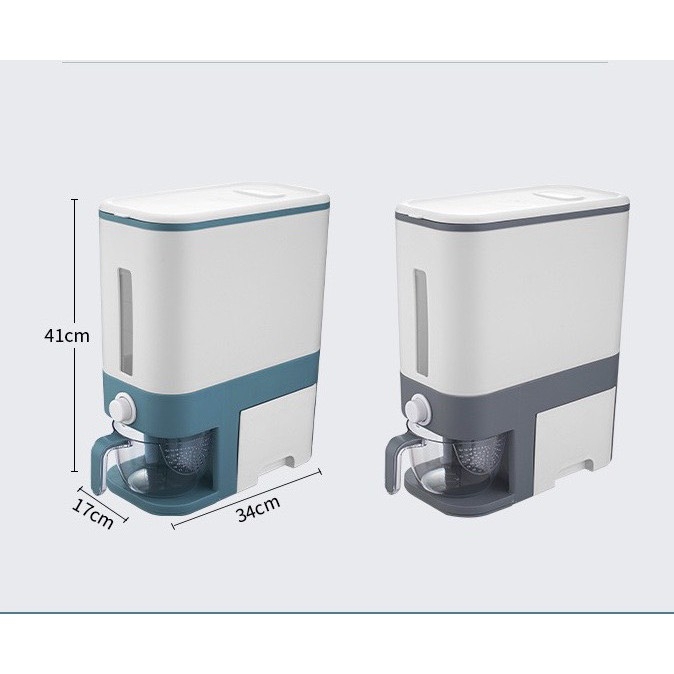 Thùng đựng gạo Thông minh Hàng cao cấp Dung tích 12L - Thùng Đựng Gạo 12Kg Công Nghệ Nhật Bản