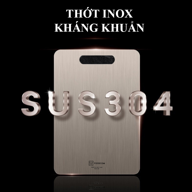 Thớt Inox Cao Cấp - Kích Thước 21cm x 16cm #304 Kháng Khuẩn - Chống Rỉ Sét - Hợp Vệ Sinh