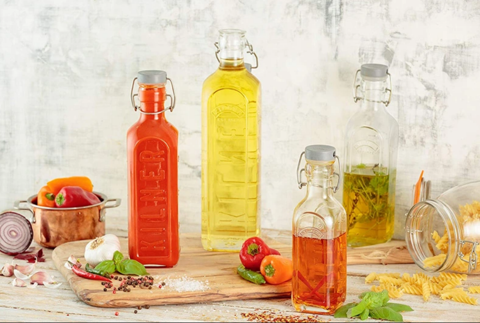 Kilner - Chai thủy tinh nút xám - 0.6L